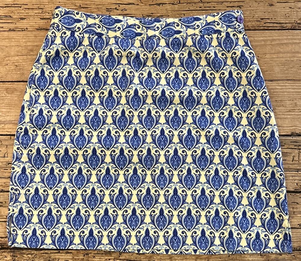 EP Pro Women’s Blue/Yellow Damask Print Golf Skirt Size 4